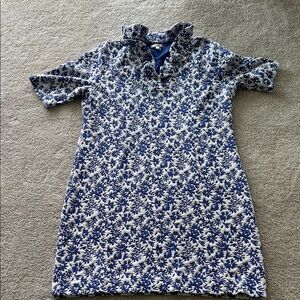 Tyler Boe Blue and White Floral Knit Dress